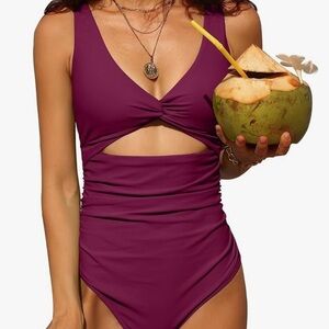 🏷️ Charmo One Piece Swimsuit cut out raspberry color